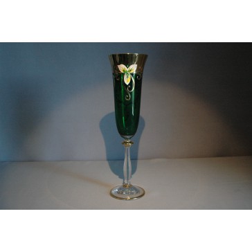 Champagne glass 190ml enamel, gold-plated, www.bohemia-glass-products.com