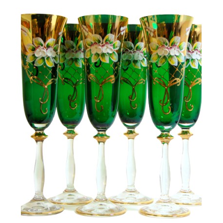 Glass Angela 190ml 6pcs enamelled Champagne glasses www.sklenenevyrobky.cz