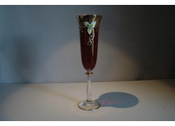 Champagne glass 190ml enamel, gold-plated, ruby red www.bohemia-glass-products.com
