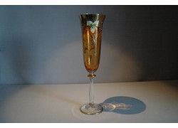 Champagne glass 190ml enamel, gold-plated, titanium yellow www.bohemia-glass-products.com