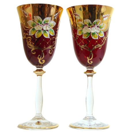 Glass Angela 250ml 2pcs enamelled wine glasses  www.sklenenevyrobky.cz