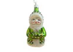 Christmas ornament, Eskimo with muff www.sklenenevyrobky.cz