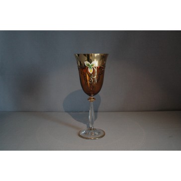 Weinglas 250 ml Emaille, vergoldet, titangelb www.glas-produkte.com