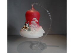 Weihnachtsglocke auf einer Kerze 15 cm, rot www.sklenenevyrobky.cz