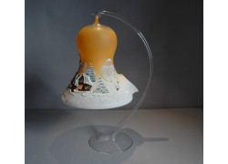 Weihnachtsglocke auf Kerze 15 cm, orange www.sklenenevyrobky.cz