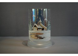 Christmas decoration - candlestick for a candle, clear-plated AB www.sklenenevyrobky.cz