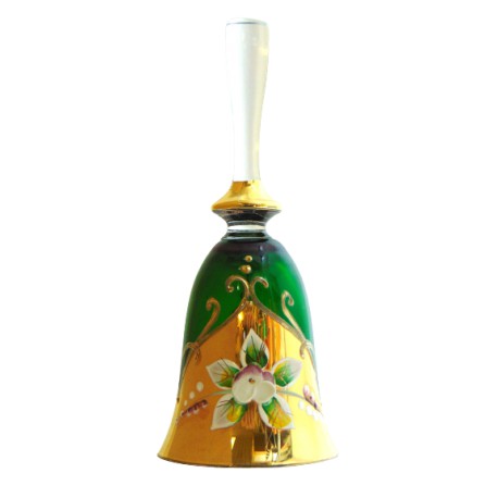 Bell decorated with gold  www.sklenenevyrobky.cz