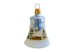 Christmas bell  light blue  www.sklenenevyrobky.cz