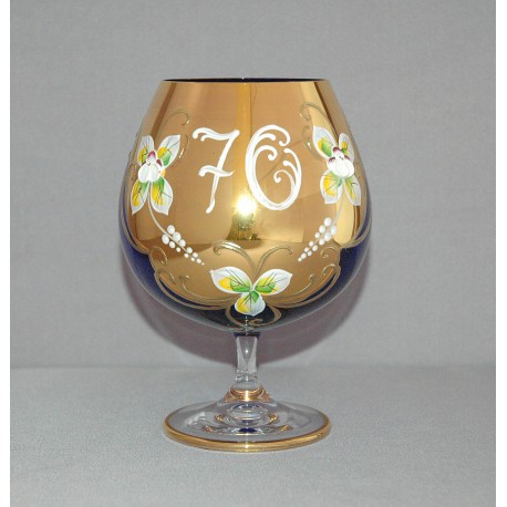Jubilee Glass Natalie for cognac 70 years blue www.sklenenevyrobky.cz