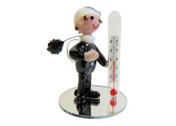 Room thermometer with a chimney sweep  www.sklenenevyrobky.cz