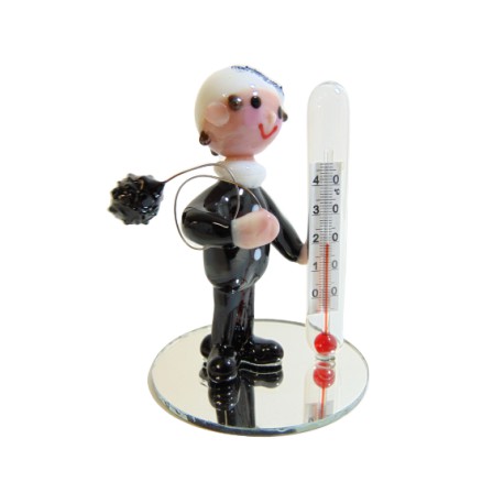 Room thermometer with a chimney sweep  www.sklenenevyrobky.cz