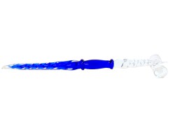Namáčacie písacie pero zo skla  17cm modré  www.sklenenevyrobky.cz