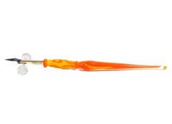 Glass pen with redisper 18cm orange