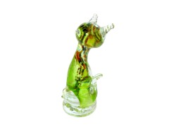 Cat - colourful glass, green  www.sklenenevyrobky.cz