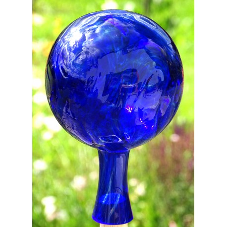 Fence glass ball 12cm blue www.sklenenevyrobky.cz