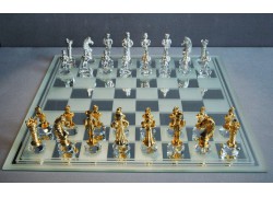 Skleněné šachy 32x32 cm Antik