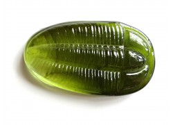 Trilobit-barva olivín, skleněné originální těžítko ze skla www.sklenenevyrobky.cz