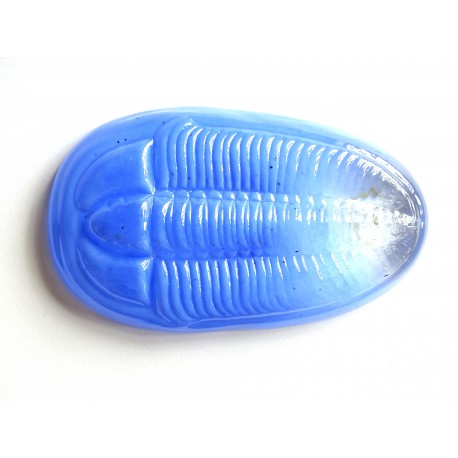 Trilobite, glass original paperweight, light blue www.sklenenevyrobky.cz
