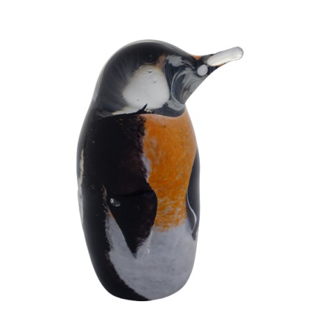 Glass penguin, glass original paperweight www.sklenenevyrobky.cz