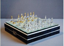 Skleněné šachy 500/14 broušené 18x18 cm