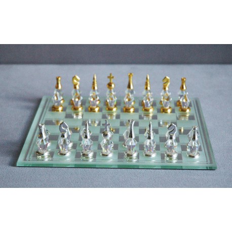 Skleněné šachy 500/14 broušené 18x18 cm