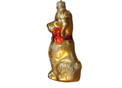 Christbaumsmuck Pudelhund Goldmatte  www.sklenenevyrobky.cz