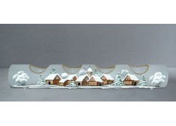 Candlestick, christmas roller made of glass, four candles, white decor www.sklenenevyrobky.cz