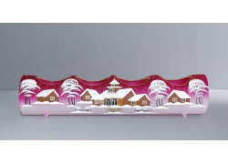 Candlestick, christmas roller made of glass, on four candles, pink www.sklenenevyrobky.cz