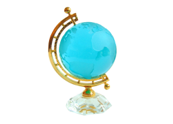 Globe, clear glass - turquoise 10cm www.bohemia-glass-products.com