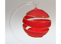 Weihnachtskugel, Glasspirale 12cm rot www.glas-produkte.com