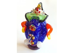 Glass clown, glass original figure blue