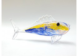 Sea fish - colored glass blue-yellow www.bohemia-glass-products.com