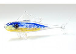 Mořská rybka modro-žlutá www.sklenenevyrobky.cz