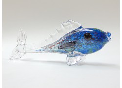 Modrá ryba - farebné sklo www.sklenenevyrobky.cz