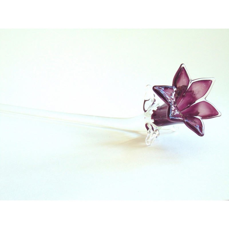 Lily flower, blooming dark purple www.bohemia-glass-products.com