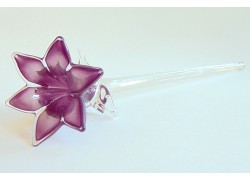 Lily flower, blooming dark purple www.bohemia-glass-products.com