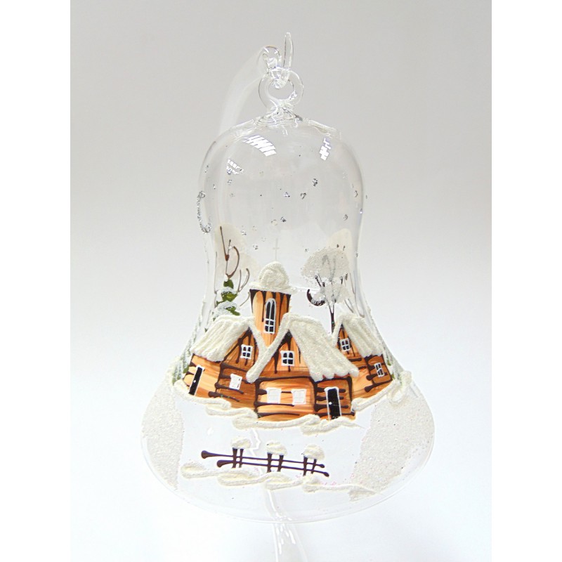 Christmas candle bell 120mm with stand www.bohemia-glass-products.com
