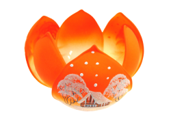 Christmas candlestick, water lily, orange www.bohemia-glass-products.com