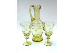 Waldglas-Set, Karaffe 280mm/1000ml + 2 Gläser 200ml/170mm www.glas-produkte.com