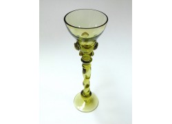 Forest green glass, candlestick 23cm www.bohemia-glass-products.com