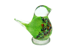Vtáčik zo skla, sklenená originálne postava, zelený