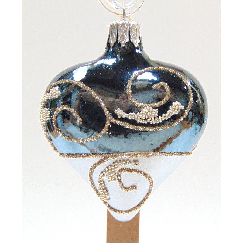 Christmas glass ornaments, heart small 9pcs - 8013
