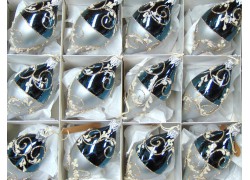 Christmas glass ornament olive 8cm 12pcs/8044 www.bohemia-glass-products.com