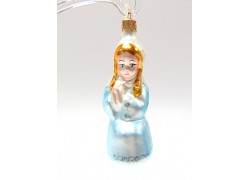Christmas glass ornament angel in blue dress www.bohemia-glass-products.com