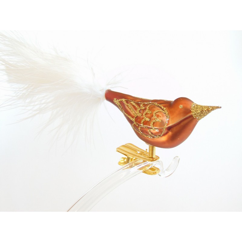 Christmas bird small 3029, brown www.bohemia-glass-products.com