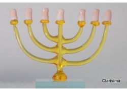 Menorah - a candlestick made of glass with candles www.sklenenevyrobky.cz
