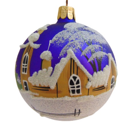 Vánoční koule 8cm bílá porcelánová www.sklenenevyrobky.cz