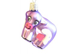 Christmas ornament Cow 1709 purple www.bohemia-glass-products.com
