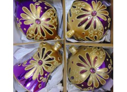 Christmas decorations, 2 balls 10 cm, Olive and Bell - Florance www.bohemia-glass-products.com