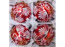 Christmas ornaments 4 pcs balls 10cm- Rouge www.bohemia-glass-products.com
